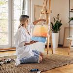 ESRICH Stretched Canvas for Painting 24x36 Inch, 2 Pack Large Canvas for Painting, Primed Acid-Free Cotton Blank Canvases 24x36 Inch, Large Painting Canvas for Oil Paint,Watercolor,Acrylic Paint.