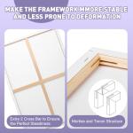 ESRICH Stretched Canvas for Painting 24x36 Inch, 2 Pack Large Canvas for Painting, Primed Acid-Free Cotton Blank Canvases 24x36 Inch, Large Painting Canvas for Oil Paint,Watercolor,Acrylic Paint.