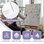ESRICH Stretched Canvas for Painting 24x36 Inch, 2 Pack Large Canvas for Painting, Primed Acid-Free Cotton Blank Canvases 24x36 Inch, Large Painting Canvas for Oil Paint,Watercolor,Acrylic Paint.
