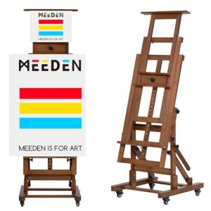 MEEDEN Extra-Large Art Painting Easel: Solid Beech Wood Artist Easel - Professional Heavy-Duty Studio Easel for Adults - Movable H Frame Floor Easel Stand for Painting Canvas up to 79"