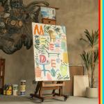 MEEDEN Extra-Large Art Painting Easel: Solid Beech Wood Artist Easel - Professional Heavy-Duty Studio Easel for Adults - Movable H Frame Floor Easel Stand for Painting Canvas up to 79"