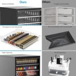 WOPITUES Storage Drawer Cart, Mobile Storage Cabinet, Makeup Storage with 10 Large Clear Drawers, Utility Wooden Rolling Cart on Wheels, for Cosmetic, Art Craft, Office Supplies, Toy, Black