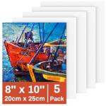 5 Packs Canvas for Painting 8 x 10 Inch, Koncci Cotton Acid-Free Blank Canvas Board for Acrylic Paint, Oil Paint & Wet Water Art Media, Kids Hobby Painters and Beginners