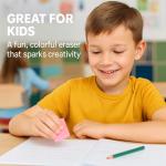 Ouksma 24 Pack Kneaded Erasers,Colorful Drawing Art Moldable Kneaded Sketching Erasers for Artists Blend, Shade, Smooth(24,Colored Eraser)