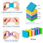 Ouksma 24 Pack Kneaded Erasers,Colorful Drawing Art Moldable Kneaded Sketching Erasers for Artists Blend, Shade, Smooth(24,Colored Eraser)