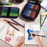KALOUR Premium Colored Pencils for Adult Coloring Book,Set of 50 Colors,with Zipper Slot Pencil Case,Soft Core,Ideal for Layering Blending,for Artists Beginners