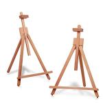 Falling in Art Beechwood 25’’ Tabletop Easel Display Stand Set for Painting- Holding Canvas Up to 22 1/2 Inches High, 2 Pack Artist A-Frame Tripod with Rubber Feet, Portable Photo and Sign Holder