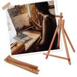 Falling in Art Beechwood 25’’ Tabletop Easel Display Stand Set for Painting- Holding Canvas Up to 22 1/2 Inches High, 2 Pack Artist A-Frame Tripod with Rubber Feet, Portable Photo and Sign Holder