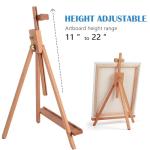 Falling in Art Beechwood 25’’ Tabletop Easel Display Stand Set for Painting- Holding Canvas Up to 22 1/2 Inches High, 2 Pack Artist A-Frame Tripod with Rubber Feet, Portable Photo and Sign Holder