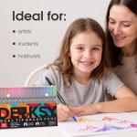 DENKSY 36 Dual Tip Watercolor Markers Brush & Fineliner Art Pens – Water-Based Double Ended Markers for Sketching, Lettering, Calligraphy, and Illustration – 2mm Tip