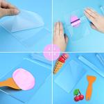 5 Pieces Polymer Clay DIY Tool, Marrywindix Acrylic Clay Roller with Acrylic Sheet Backing Board Plastic Scraper Assisted Shovel Rubber Clay Tools Molds for Shaping and Sculpturing Modelling