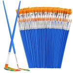 Small Paint Brushes Bulk 120 Pcs - Flat & Round Tip for Acrylic Watercolor Canvas Face Painting, Kids Classroom Art Supplies & Touch Up Kits