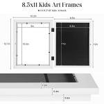 [2-Pack] Kids Art Frames, 8.5x11 Front Opening Kids Artwork Frames Changeable, White Artwork Display Storage Frame for Wall, Holds 50 Pcs, for 3D Picture, Crafts, Hanging Art, Portfolio