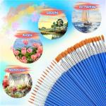 Small Paint Brushes Bulk 120 Pcs - Flat & Round Tip for Acrylic Watercolor Canvas Face Painting, Kids Classroom Art Supplies & Touch Up Kits