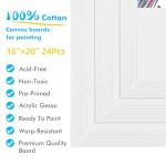 Gotideal Canvas Boards for Painting, 24pcs 16x20 Primed Canvas for Painting, Bulk Painting Canvas for Kids and Adults, White Blank Canvas Panels for Acrylic, Oil, Pour Art Supplies