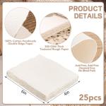 Prudiut 25 Sheets Watercolor Paper, 300 GSM Deckled Edge Paper 4 x 6 inch Rough/Textured Handmade Paper Cotton Paper White Textured Paper for Watercolors, Wedding Invitations, Cards, Crafts