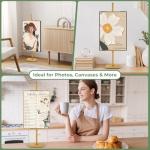 Adjustable Tabletop Easel Stand, Picture Easels for Display up to 28.5 Inches, Heavy Duty Metal Picture Frame Holder for Artwork, Signs & Certificates Display Stand(Gold)