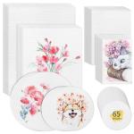 WYKOO Watercolor Paper Sheet Bulk, 7 Sizes 5"x7", 8" x 8", 9" x 12" etc, Water Color Paper for Most Wet and Dry Media, Ideal for Beginning Artists Adults Drawing Craft (Mix 65 Sheets)