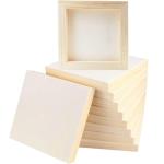 FSWCCK 10 Pack 6 x 6 inch Wood Panel Boards, Unfinished Wood Canvas Panels for Crafts, Painting Canvas, DIY Art Projects, Pouring, Arts Use with Oils, Acrylics