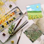 FSWCCK 10 Pack 6 x 6 inch Wood Panel Boards, Unfinished Wood Canvas Panels for Crafts, Painting Canvas, DIY Art Projects, Pouring, Arts Use with Oils, Acrylics