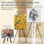 AROIC 17-66 Inch Art Easel Stand, Sturdy Aluminum Tripod for Table Top & Floor Painting - Portable Adjustable Display Easel for Canvases with 1 Storage Bag | Studio, Hobby & Professional Artist Easels