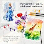 Nicpro Watercolor Paint Set for Adults & Kids, 36 Colors Watercolor Tube Set (12ml,0.4oz) with10 Paint Brushes, 25-Sheet Watercolor Paper Book, Palette, Water Color Painting Supplies for Artists Beginners Gift