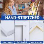 Halobios Blank Canvases - 8x10in Stretched Canvases, 20 Pack, 5/8 Inch Profile, 100% Cotton Artist Framed Canvas for Acrylics, Oils & Other Painting Media