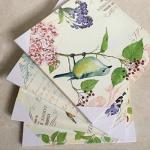 SpecialArt HIGH-END FRAME Wall Art - 4pcs Birds on the Trees of Bloom and Butterfly Pictures Print on Canvas Painting Stretched and Framed for Wall Decor 12 x 12 inch x 4