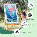 ESRICH Stretched Canvas for Painting 18x24 Inch, 5Pack Large Canvas for Painting, Primed Acid-Free Cotton Blank Canvases, Art Paint Canvases for Oil Paint,Watercolor,Acrylic Paint,Gouache and Tempera.