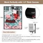 FOLKOR Floating Frame for 20x24 Canvas Painting, DIY Metal Canvas Frame with 1.5 Inch Deep for Oil Paintings Art Prints Artwork Landscape Portrait Living Room Wall Decor (Black)