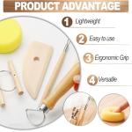 LINPHCEY 8Pcs Clay Sculpting Tools Set Perfect for Polymer Air Dry Modeling Clay Beginners & Professionals Ideal for DIY Pottery & Ceramics Tools for Clay Sculpey Sculpting & Crafting
