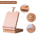 Wooden Art Easel for Painting & Sketching - Tabletop & Table Top Easel with Storage - Adjustable Height & Angle, Foldable - Perfect for Adults, Artists, Students & Beginners