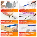 141 PCS Art Supplies Sketching Kit Pro Max, Drawing Pencils with Sketchbook, Coloring Book, Colored Graphite Charcoal Watercolor & Metallic Pencils, Drawing Supplies Gifts for Artists Adults Kids