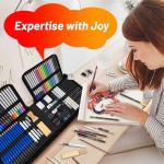 141 PCS Art Supplies Sketching Kit Pro Max, Drawing Pencils with Sketchbook, Coloring Book, Colored Graphite Charcoal Watercolor & Metallic Pencils, Drawing Supplies Gifts for Artists Adults Kids