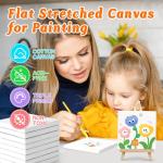 ESRICH Small Stretched Canvas for Painting 6x6 inch, 2/5''Profile Art Primed 6 Pack Canvases for Painting, Cotton Small Professional Blank Paint Canvas for Kids and Art Supplies, for Acrylics, Oils.