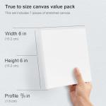 PHOENIX Small Stretched Canvas for Painting 6x6 Inch/7 Value Pack, 8 Oz Triple Primed 5/8 Inch Profile 100% Cotton White Blank Canvas, Square Framed Canvas for Oil Acrylic & Pouring Art