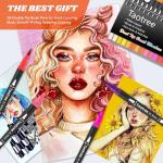 Taotree 36 Colors Dual Tip Art Markers Pens for Adult Coloring Books, Artist Fine & Brush Tip Coloring Marker Drawing Pens for Journaling Note Taking Lettering Calligraphy Craft Art Supplies Set