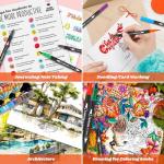 Taotree 36 Colors Dual Tip Art Markers Pens for Adult Coloring Books, Artist Fine & Brush Tip Coloring Marker Drawing Pens for Journaling Note Taking Lettering Calligraphy Craft Art Supplies Set