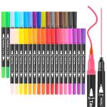 Taotree 36 Colors Dual Tip Art Markers Pens for Adult Coloring Books, Artist Fine & Brush Tip Coloring Marker Drawing Pens for Journaling Note Taking Lettering Calligraphy Craft Art Supplies Set