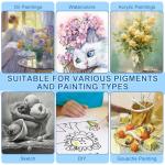 ESRICH Stretched Canvas for Painting, 5 Pack 9x12 Inch Canvas Value Pack,Primed Acid-Free Cotton Blank Canvases, Painting Canvas for Oil & Acrylic Paint.