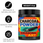 xixisusu Charcoal Powder for Drawing & Art - Ideal for Sketching, Shading & Blending - Professional Artist Grade (4 Ounces)
