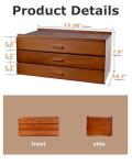 DJAR 3-Drawer Art Supply Storage Box, Solid Beech Wood Organizer for Pastels, Pencils & Brushes, Portable Art Tool Box for Artists, Walnut