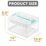 SpaceAid Craft Organizers and Storage - 24 QT Plastic Box Art Supply Storage Organizer Bin with Lid, Removable Trays and Dividers, Clear Container for Art and Craft Supplies,1 Pack