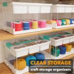 SpaceAid Craft Organizers and Storage - 24 QT Plastic Box Art Supply Storage Organizer Bin with Lid, Removable Trays and Dividers, Clear Container for Art and Craft Supplies,1 Pack