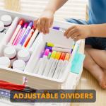 SpaceAid Craft Organizers and Storage - 24 QT Plastic Box Art Supply Storage Organizer Bin with Lid, Removable Trays and Dividers, Clear Container for Art and Craft Supplies,1 Pack