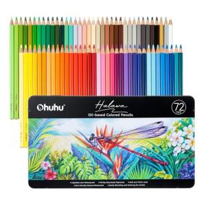 Ohuhu Colored Pencils: 72 Oil-based Drawing Pencils for Coloring Portrait Sketching Landscape, Durable Soft Core, Professional 72 Pack for Artist, Adult & Beginners, Halawa Series