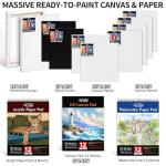 179Pcs Professional All-in-One Art Painting Kit with Aluminum & Beech Wood Easel, 96 Acrylic, Watercolor & Oil Paint Set, Complete Art Supplies Painting Set for Adults, Artists, Beginners