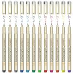 CHARSOCO 01 Micro Pen, Fine Point Pen with 12 Colors, Waterproof Archival Ink, 0.25mm Fineliner Ink Pens for Artist Illustration, Sketching, Anime, Manga, Technical Drawing and Scrapbooking