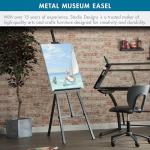 Studio Designs Museum Display Easel – Heavy-Duty Steel Stand for Painting, Sketching, Photography, Gallery & Event Signage, Posters, Home Décor – Adjustable, Foldable, 68″ Height, Black