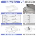 SYKIARIOL Rolling Storage Cart with Drawers,Utility Cart With 8 Drawers and Wooden Tabletop,Rolling Drawer Cart,Storage Drawer Cart for Living Room,Classroom,Bedroom,Bathroom,Dorm,Office,White